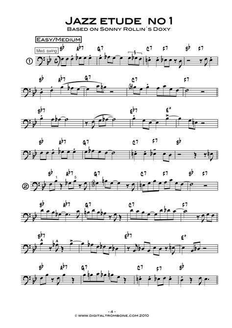 Jazz Etudes for Guitar. . Jazz trombone etudes pdf